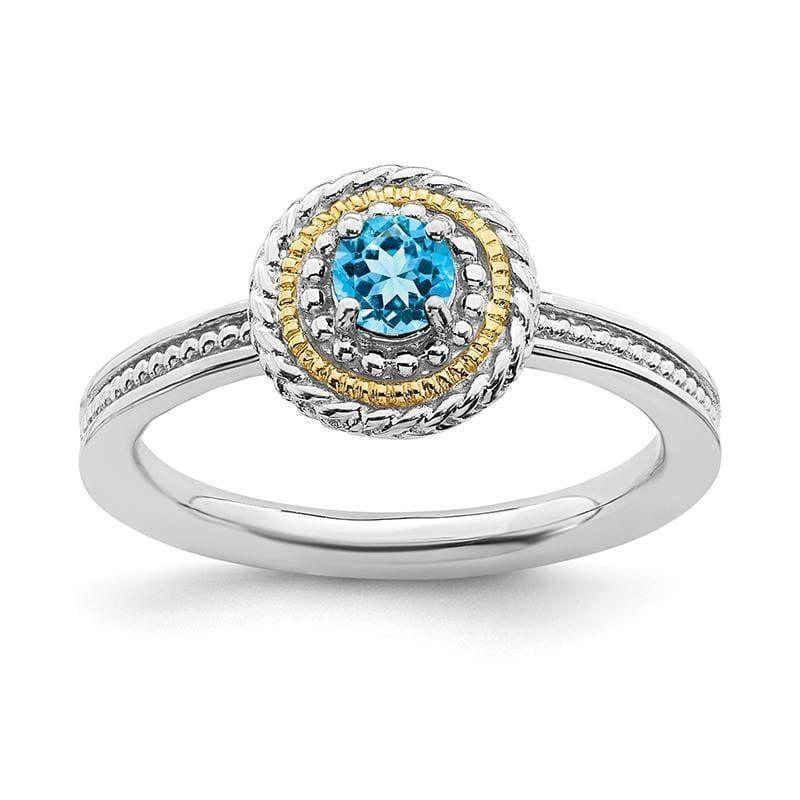 Sterling Silver & 14k Stackable Expressions Sterling Silver Blue Topaz Ring - Seattle Gold Grillz