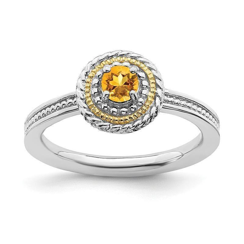 Sterling Silver & 14k Stackable Expressions Sterling Silver Citrine Ring - Seattle Gold Grillz
