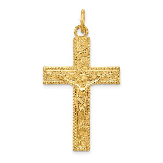 Sterling Silver and 24k Gold -plated INRI Crucifix Pendant - Seattle Gold Grillz