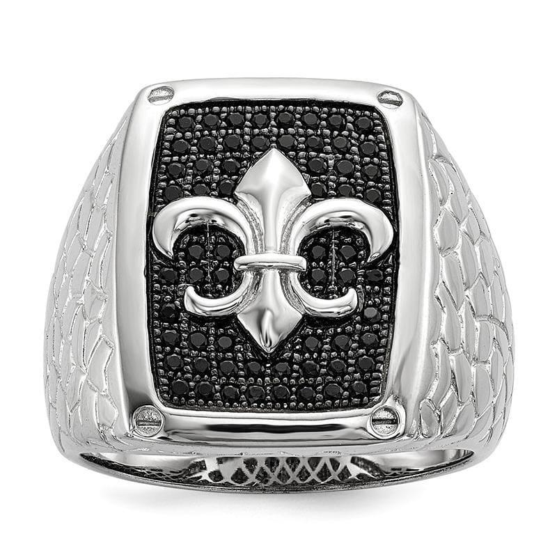 Sterling Silver & Black CZ Brilliant Embers Men's Ring - Seattle Gold Grillz
