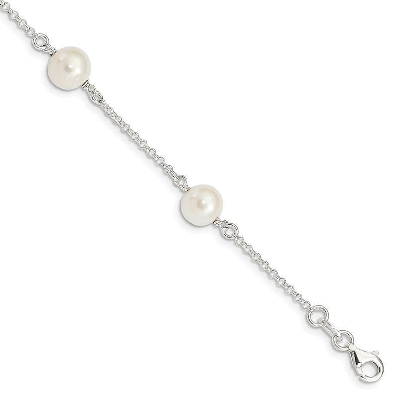 Sterling Silver & Cultured FW Pearl 7.25 Inch Bracelet - Seattle Gold Grillz