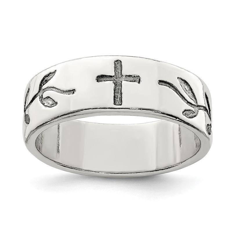 Sterling Silver Antique Cross Design Ring - Seattle Gold Grillz