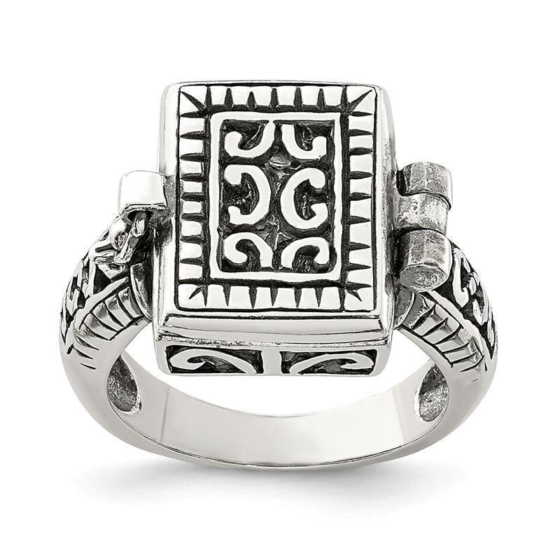 Sterling Silver Antique Locket Ring - Seattle Gold Grillz
