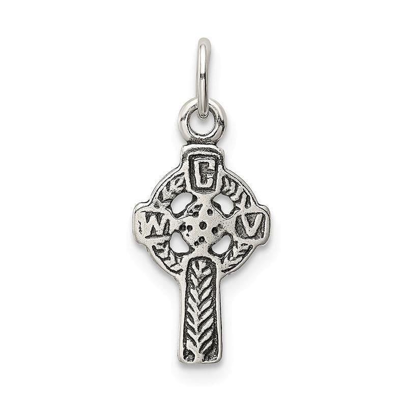 Sterling Silver Antiqued Celtic Cross Charm - Seattle Gold Grillz