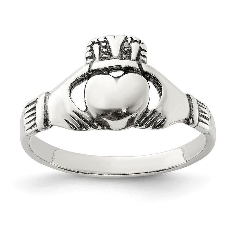 Sterling Silver Antiqued Claddagh Ring - Seattle Gold Grillz