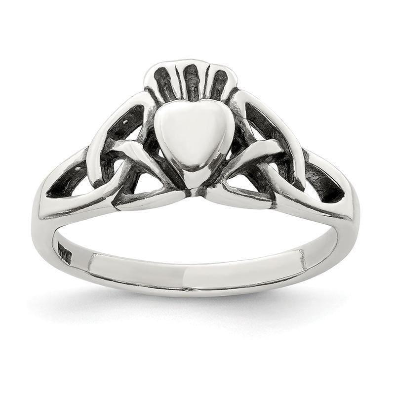 Sterling Silver Antiqued Claddagh Ring - Seattle Gold Grillz