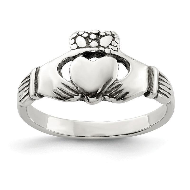 Sterling Silver Antiqued Claddagh Ring - Seattle Gold Grillz