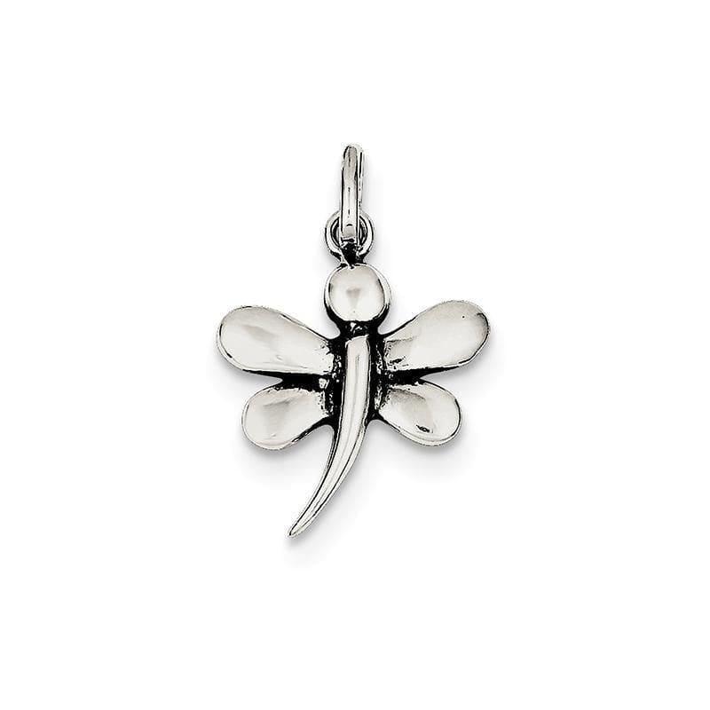 Sterling Silver Antiqued Dragonfly Pendant - Seattle Gold Grillz
