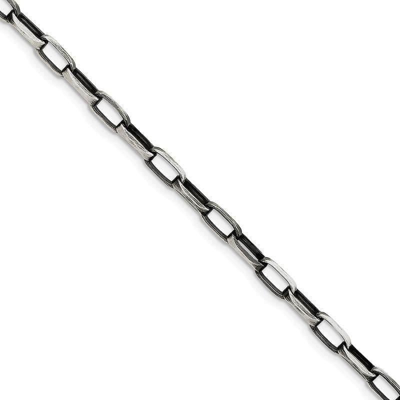 Sterling Silver Antiqued Fancy Link Bracelet | Weight: 7.35 grams, Length: 8.5mm, Width: 4.8mm - Seattle Gold Grillz
