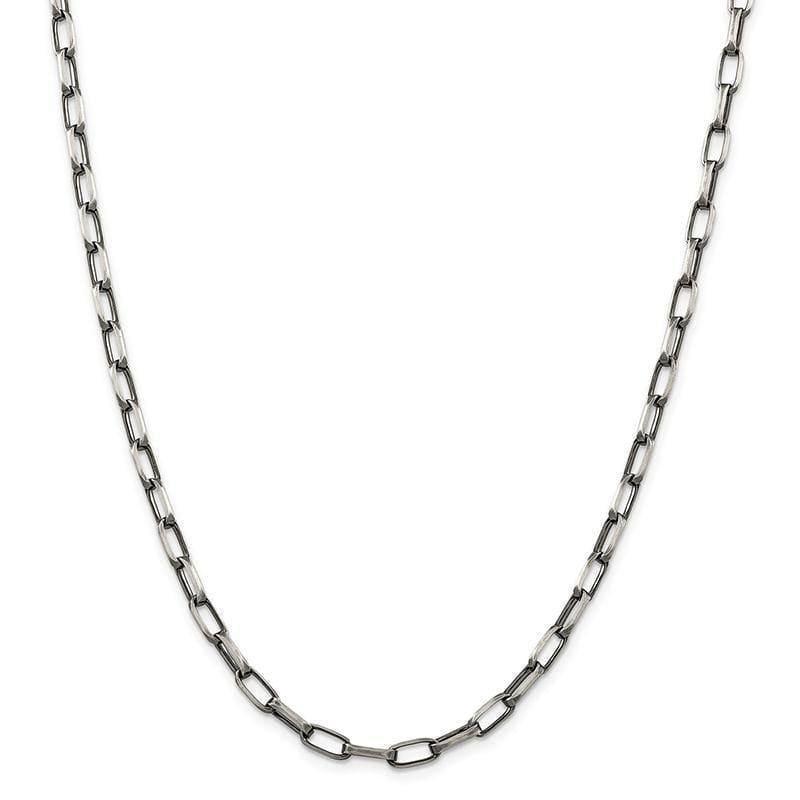 Sterling Silver Antiqued Fancy Link Necklace - Seattle Gold Grillz