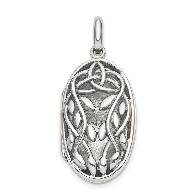 Sterling Silver Antiqued Filigree Locket Pendant | Weight: 3.81 grams, Length: 26mm, Width: 14mm - Seattle Gold Grillz