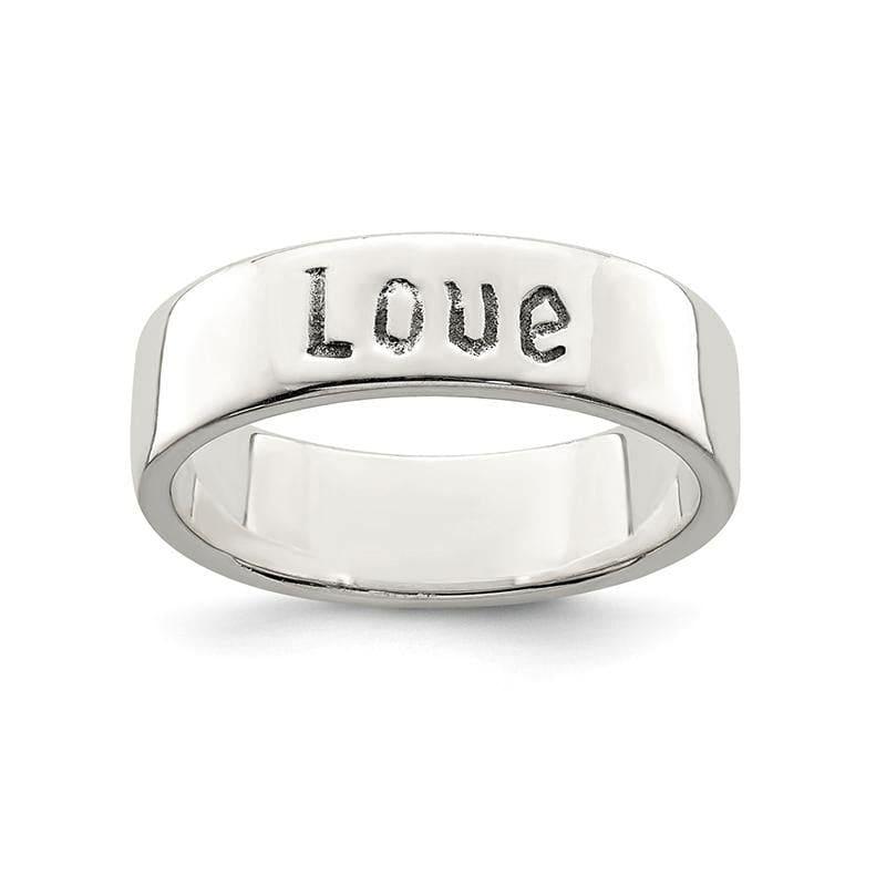 Sterling Silver Antiqued Love Ring - Seattle Gold Grillz