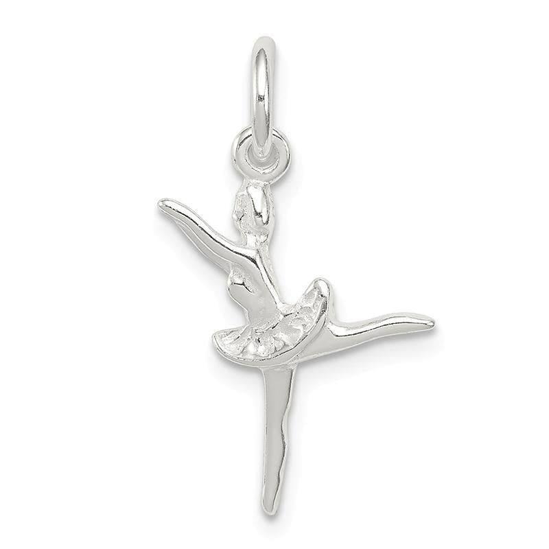 Sterling Silver Ballerina Charm | Weight: 0.61 grams, Length: 19mm, Width: 14mm - Seattle Gold Grillz