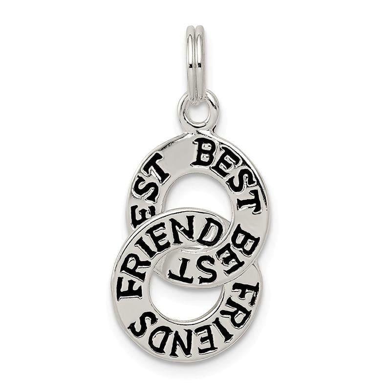Sterling Silver Best Friends Charm | Weight: 1.52 grams, Length: 22mm, Width: 12mm - Seattle Gold Grillz
