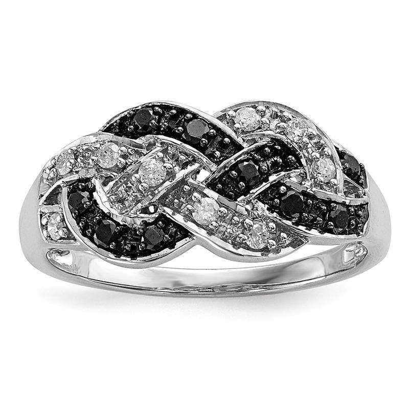 Sterling Silver Black & White Diamond Ring - Seattle Gold Grillz