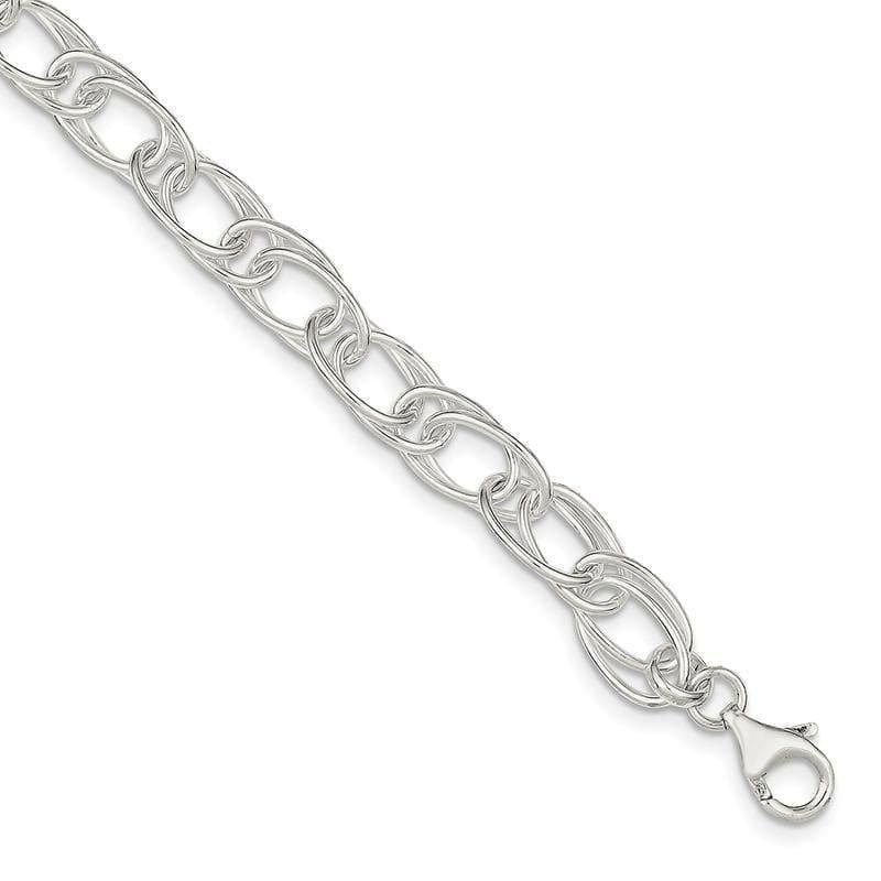 Sterling Silver Bracelet | Weight: 11.94 grams, Length: 7.5mm, Width: mm - Seattle Gold Grillz