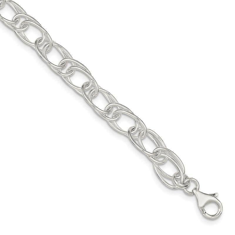 Sterling Silver Bracelet | Weight: 11.94 grams, Length: 7.5mm, Width: mm - Seattle Gold Grillz