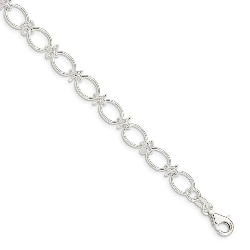 Sterling Silver Bracelet | Weight: 5.18 grams, Length: 7.5mm, Width: mm - Seattle Gold Grillz