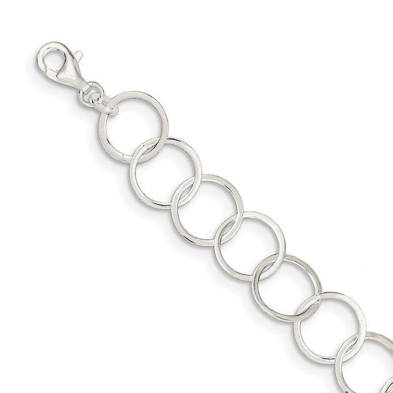 Sterling Silver Circle Bracelet | Weight: 3.37 grams, Length: 7.5mm, Width: mm - Seattle Gold Grillz