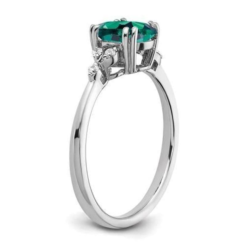 Sterling Silver Created Alexandrite And Diamond Ring - Seattle Gold Grillz