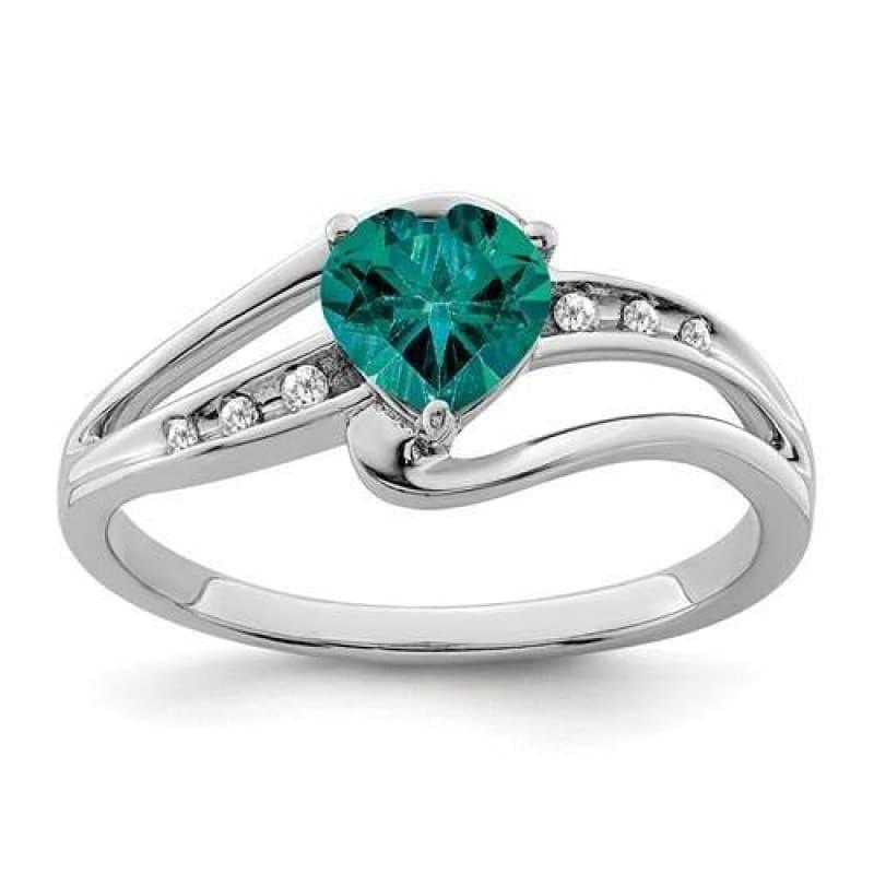 Sterling Silver Created Alexandrite And Diamond Ring - Seattle Gold Grillz