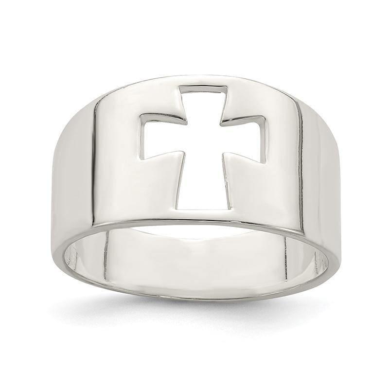 Sterling Silver Cross Cutout Ring - Seattle Gold Grillz
