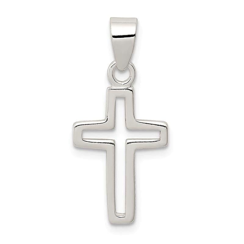 Sterling Silver Cross Pendant | Weight: 0.68 grams, Length: 27mm, Width: 11mm - Seattle Gold Grillz