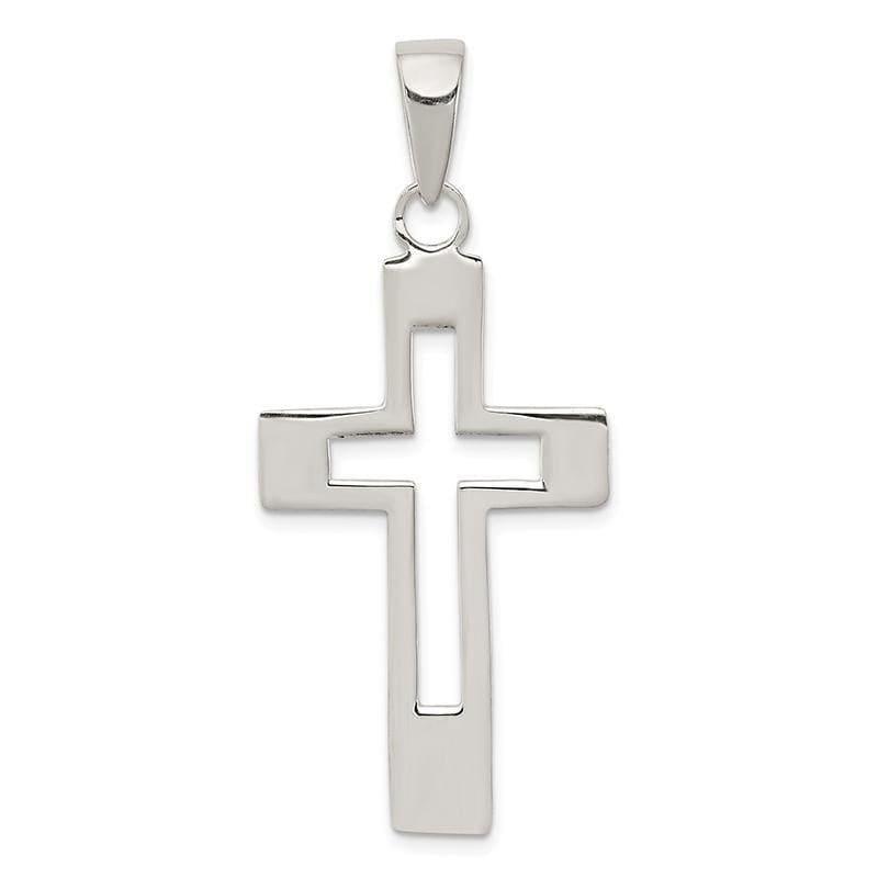 Sterling Silver Cross Pendant | Weight: 2.7 grams, Length: 48mm, Width: 21mm - Seattle Gold Grillz