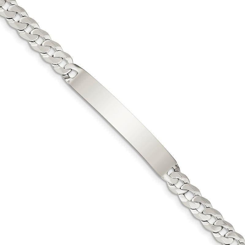 Sterling Silver Curb Link ID Bracelet - Seattle Gold Grillz