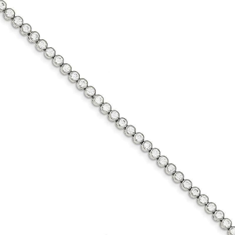 Sterling Silver CZ Bracelet | Weight: 10.05 grams, Length: 7mm, Width: mm - Seattle Gold Grillz