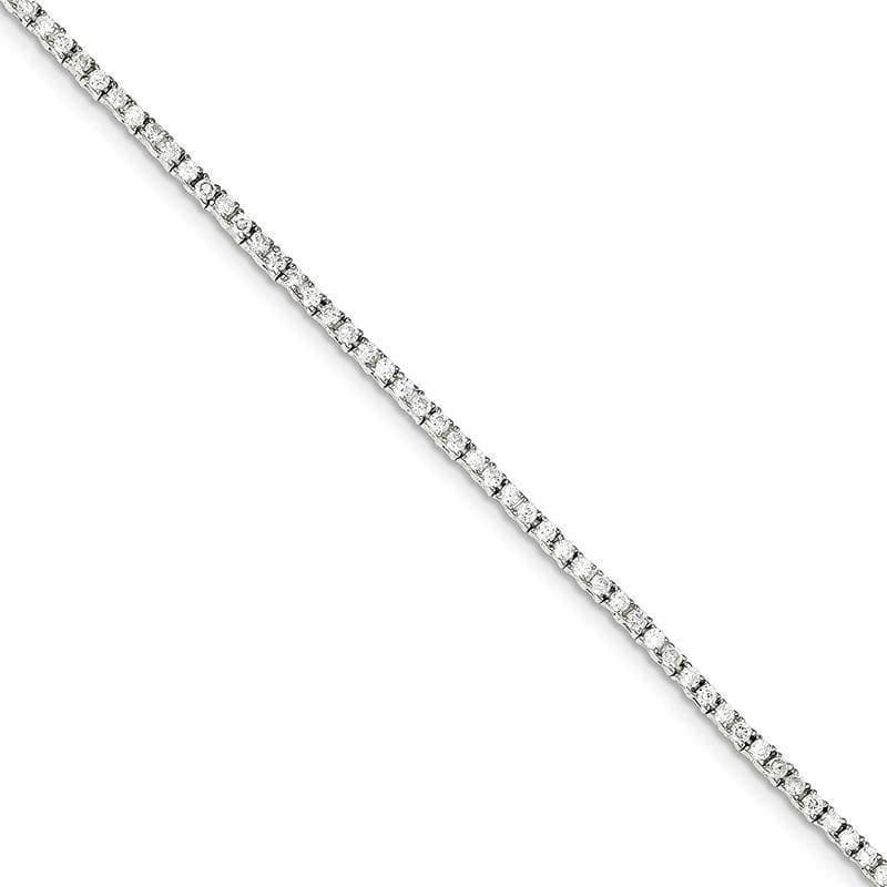 Sterling Silver CZ Bracelet | Weight: 6.56 grams, Length: 7mm, Width: mm - Seattle Gold Grillz
