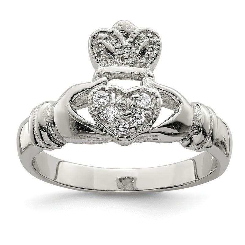 Sterling Silver CZ Claddagh Ring - Seattle Gold Grillz