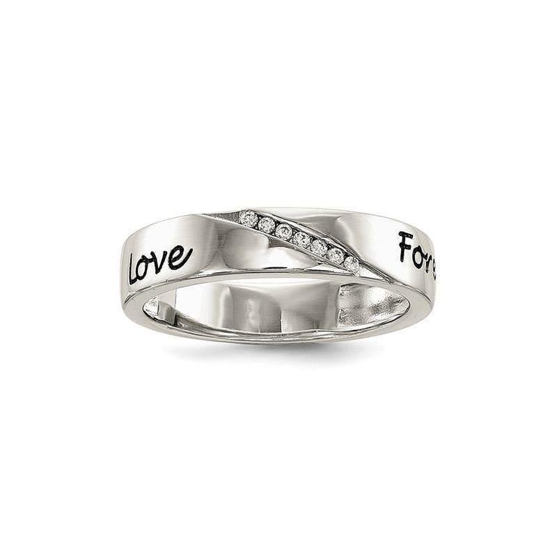 Sterling Silver CZ Enameled Love Forever Ring - Seattle Gold Grillz