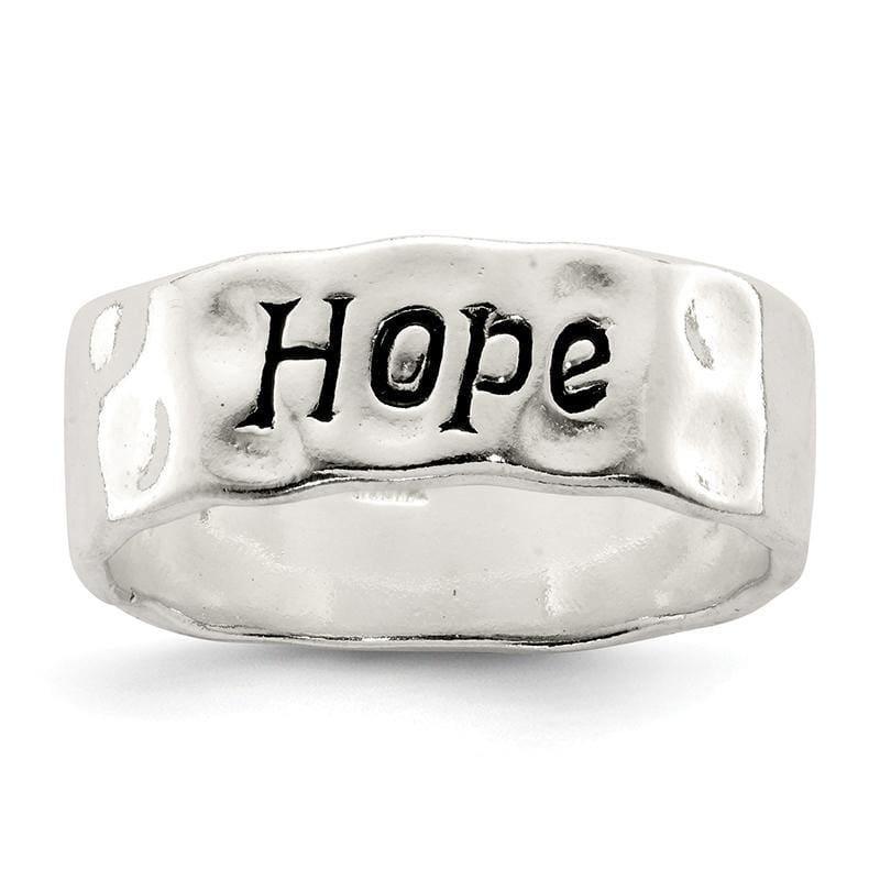 Sterling Silver Enamel, Hammered & Polished Hope Ring - Seattle Gold Grillz
