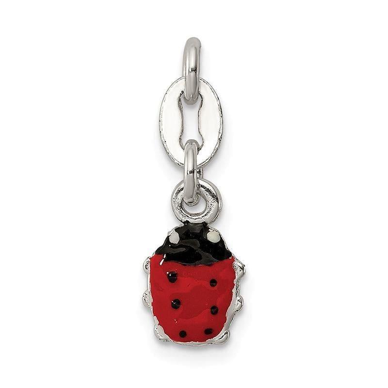 Sterling Silver Enameled Ladybug Charm - Seattle Gold Grillz