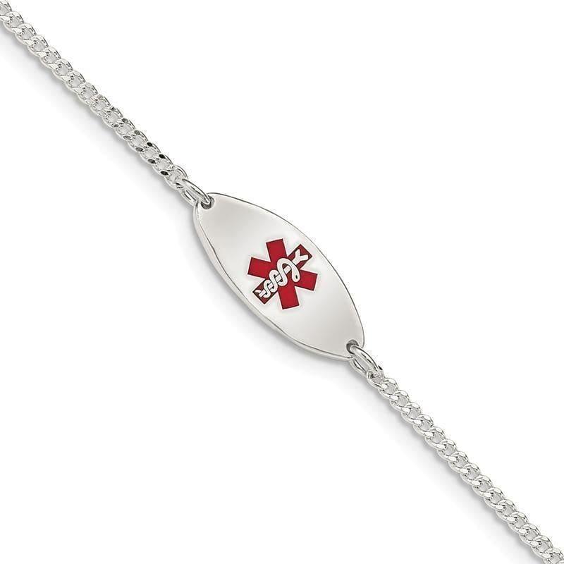 Sterling Silver Enameled Medical Jewelry Bracelet | Weight: 3.26 grams, Length: 7mm, Width: mm - Seattle Gold Grillz