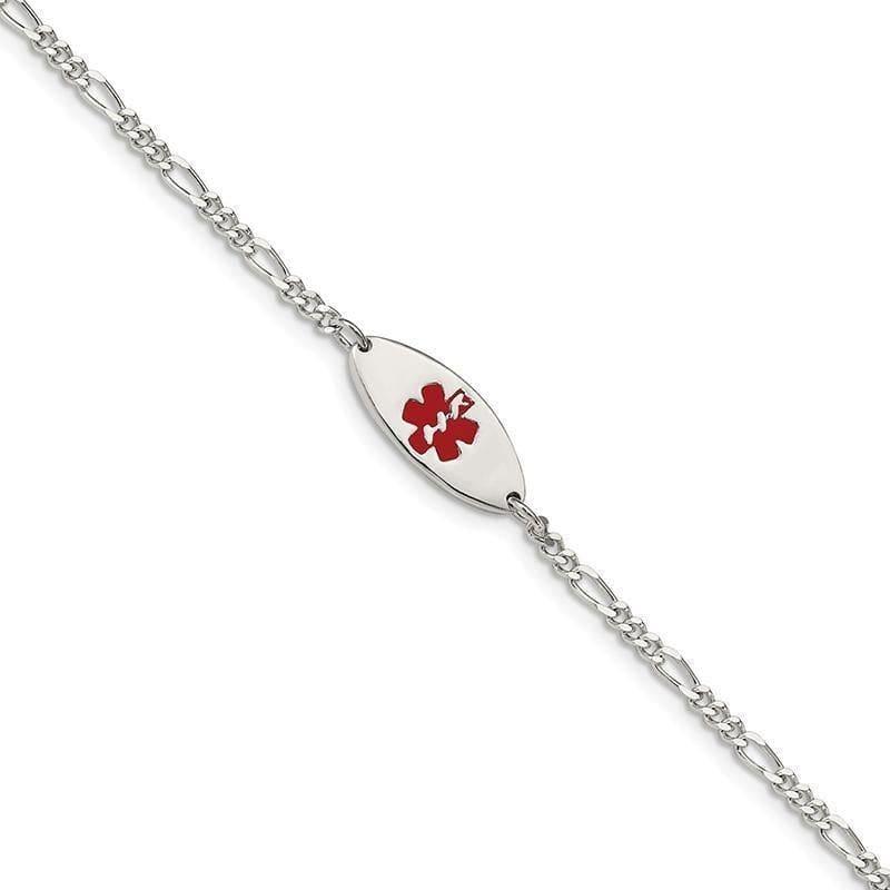 Sterling Silver Enameled Medical Jewelry Bracelet | Weight: 3.51 grams, Length: 7mm, Width: mm - Seattle Gold Grillz