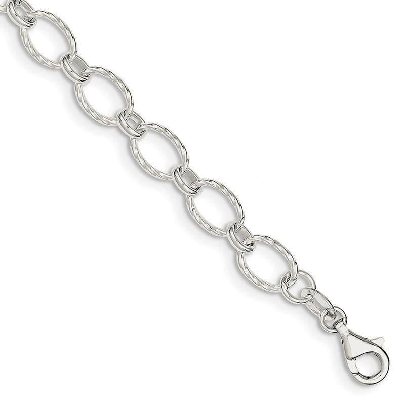 Sterling Silver Fancy Bracelet | Weight: 5.66 grams, Length: 7.5mm, Width: mm - Seattle Gold Grillz