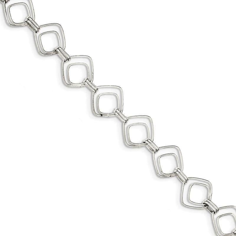Sterling Silver Fancy Bracelet | Weight: 5.73 grams, Length: 7.5mm, Width: mm - Seattle Gold Grillz