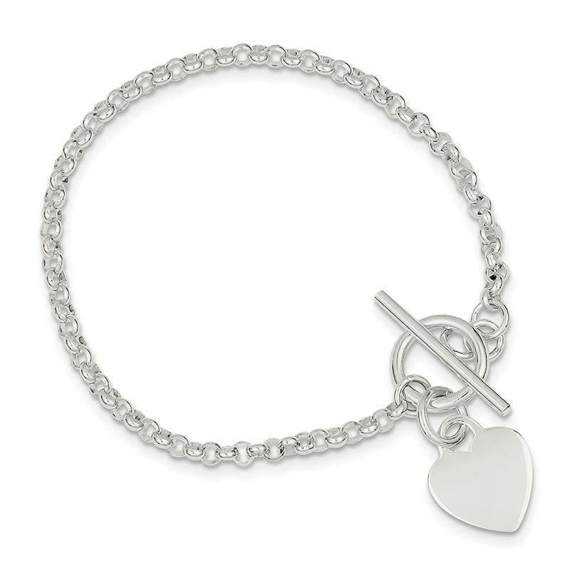 Sterling Silver Fancy Heart Bracelet | Weight: 8.47 grams, Length: 17mm, Width: 11mm - Seattle Gold Grillz