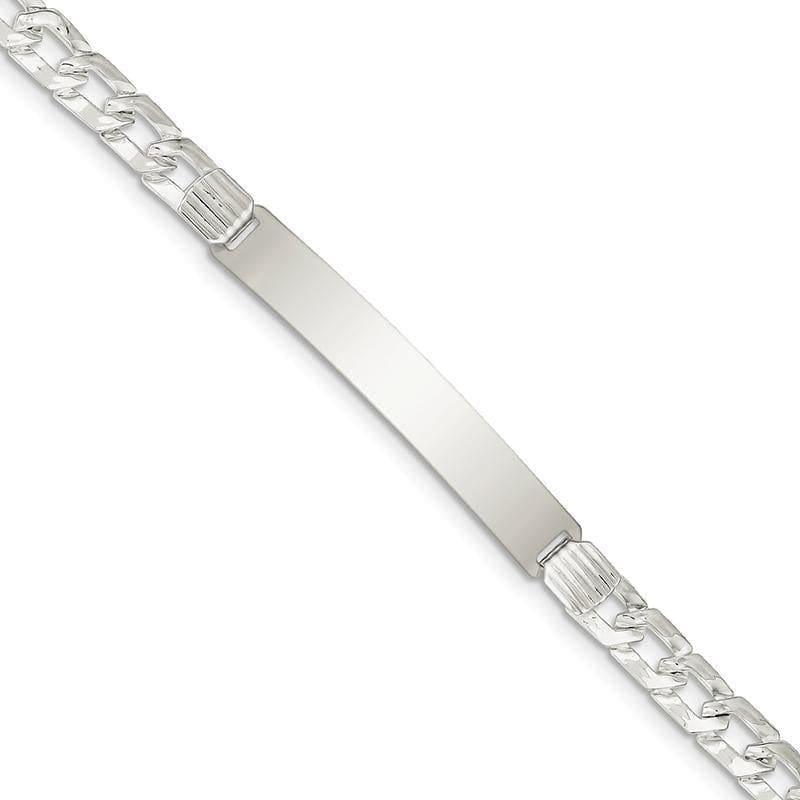 Sterling Silver Fancy ID Link Bracelet | Weight: 7.8 grams, Length: 7mm, Width: 6mm - Seattle Gold Grillz