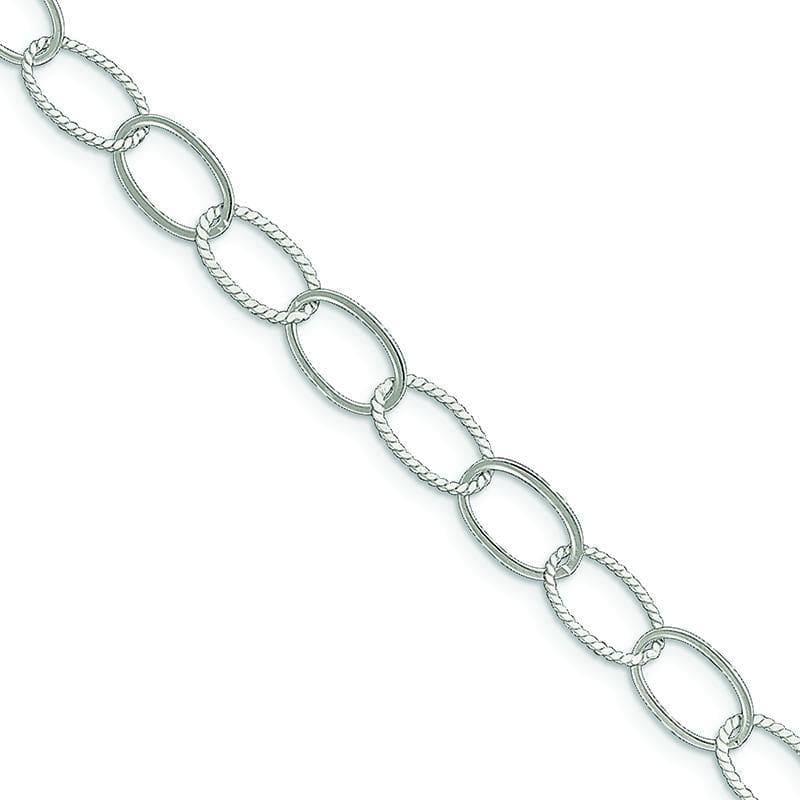Sterling Silver Fancy Link Anklet | Weight: 4.77 grams, Length: 10mm, Width: mm - Seattle Gold Grillz
