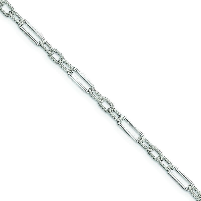 Sterling Silver Fancy Link Anklet | Weight: 5.69 grams, Length: 10mm, Width: mm - Seattle Gold Grillz