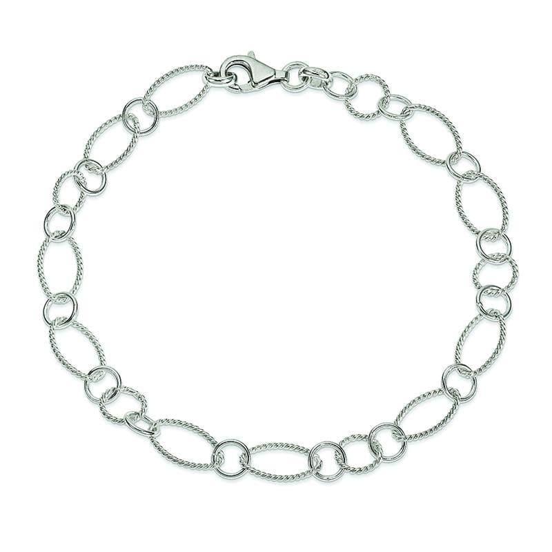 Sterling Silver Fancy Link Anklet | Weight: 6.3 grams, Length: 10mm, Width: mm - Seattle Gold Grillz