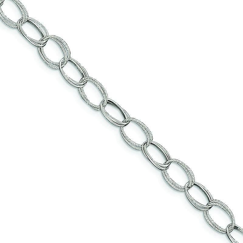 Sterling Silver Fancy Link Anklet | Weight: 7.36 grams, Length: 10mm, Width: mm - Seattle Gold Grillz