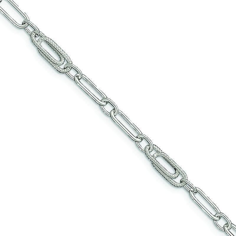 Sterling Silver Fancy Link Anklet | Weight: 8.29 grams, Length: 10mm, Width: mm - Seattle Gold Grillz