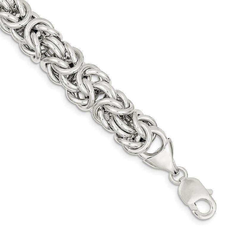 Sterling Silver Fancy Link Bracelet | Weight: 28.6 grams, Length: 8mm, Width: mm - Seattle Gold Grillz