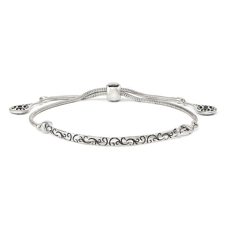 Sterling Silver Filigree Drops Adjustable Bracelet | Weight: 9.05 grams, Length: mm, Width: 3.5mm - Seattle Gold Grillz