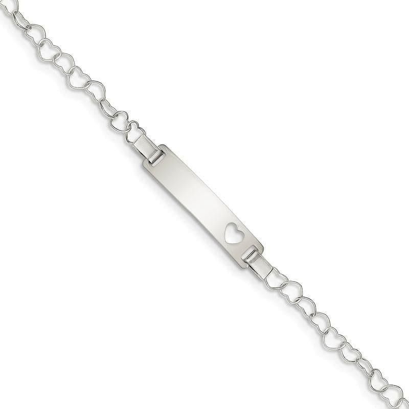 Sterling Silver Heart Baby ID Bracelet - Seattle Gold Grillz