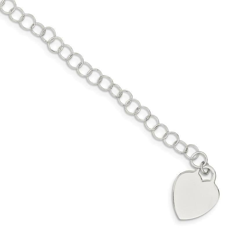 Sterling Silver Heart Childs Bracelet | Weight: 3.29 grams, Length: 6mm, Width: 15.5mm - Seattle Gold Grillz